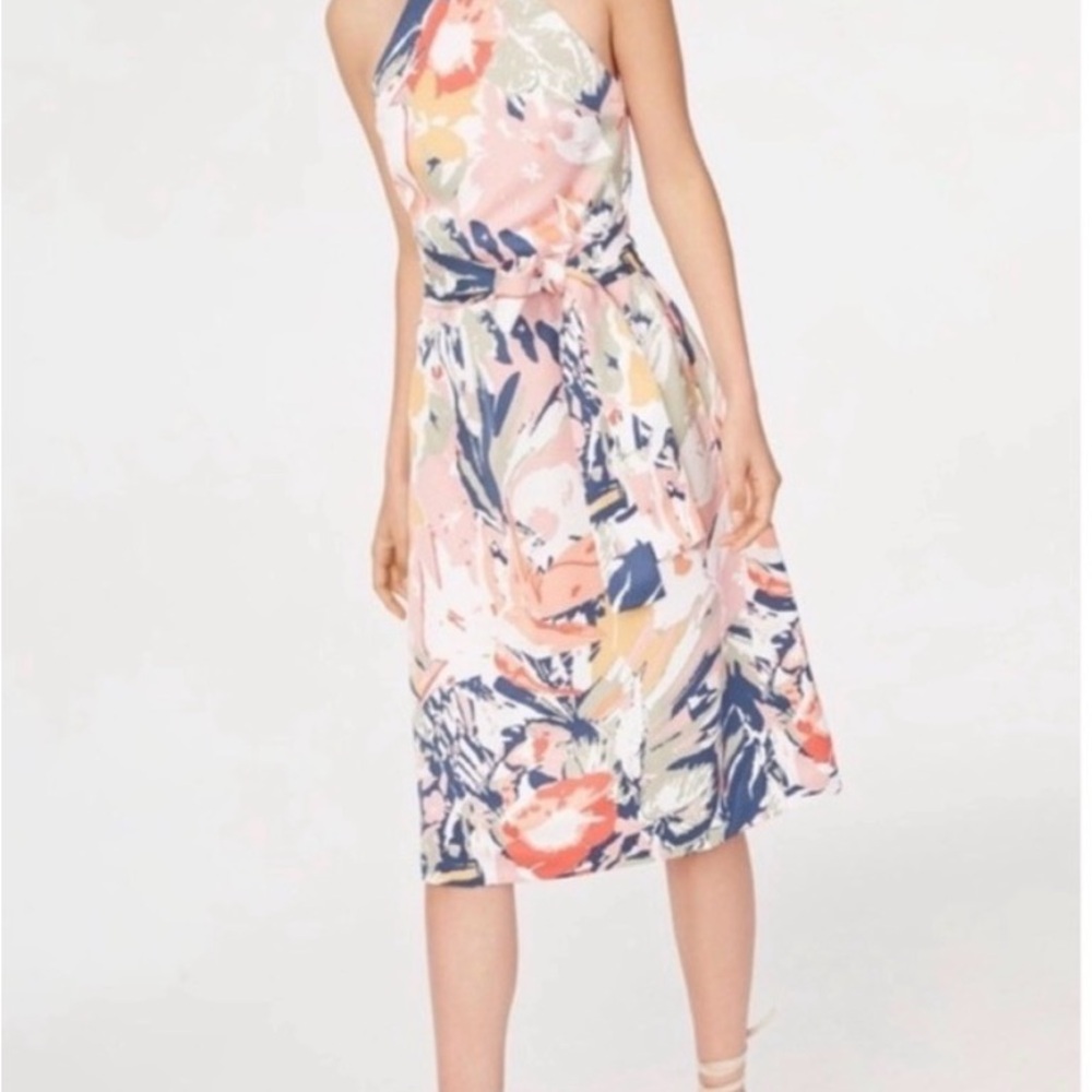 Club Monaco Scharpettah Floral Print Halter Dress